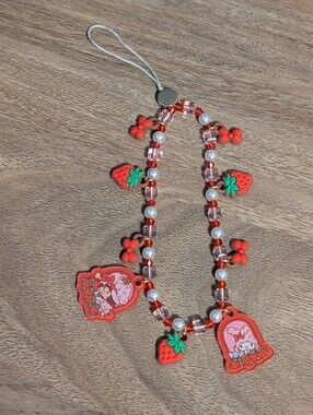 Sonix My Melody x Strawberry Shortcake Beaded Phone Charm Sanrio